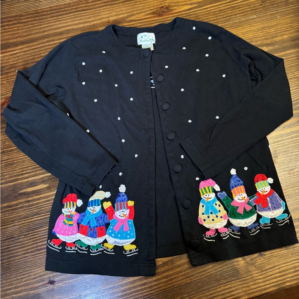 Vintage Quacker Factory Christmas Winter Cardigan